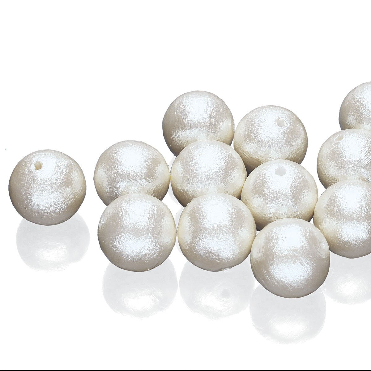 Cotton Pearls by Miyuki, Ivory, 12, 14 & 20mm