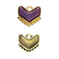 Cymbal Ramos Chevron Bead Pendant, Glue In Setting, 2 Pcs.