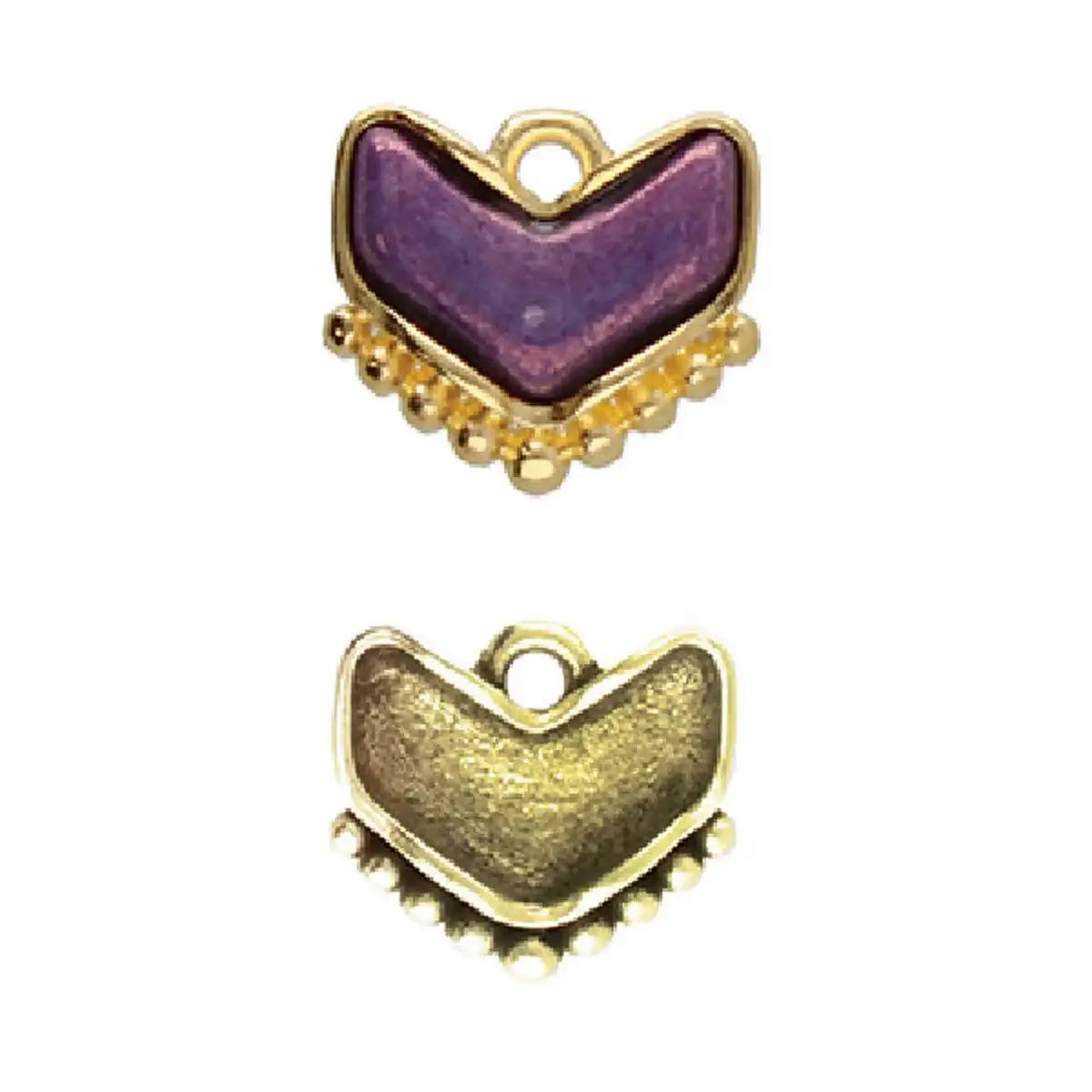 Cymbal Ramos Chevron Bead Pendant, Glue In Setting, 2 Pcs.