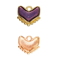 Cymbal Ramos Chevron Bead Pendant, Glue In Setting, 2 Pcs.