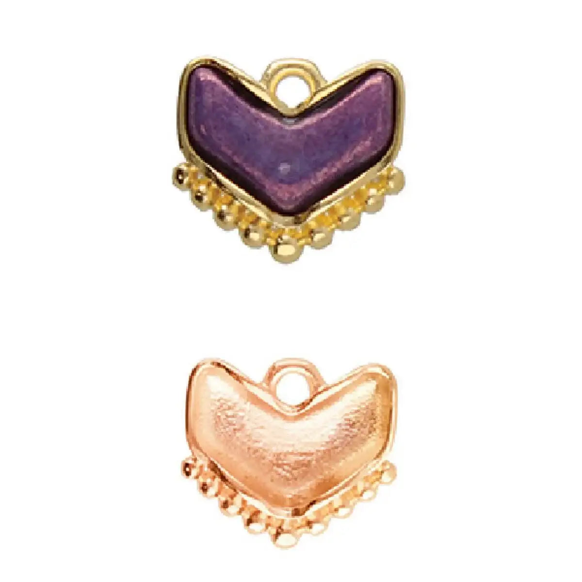 Cymbal Ramos Chevron Bead Pendant, Glue In Setting, 2 Pcs.
