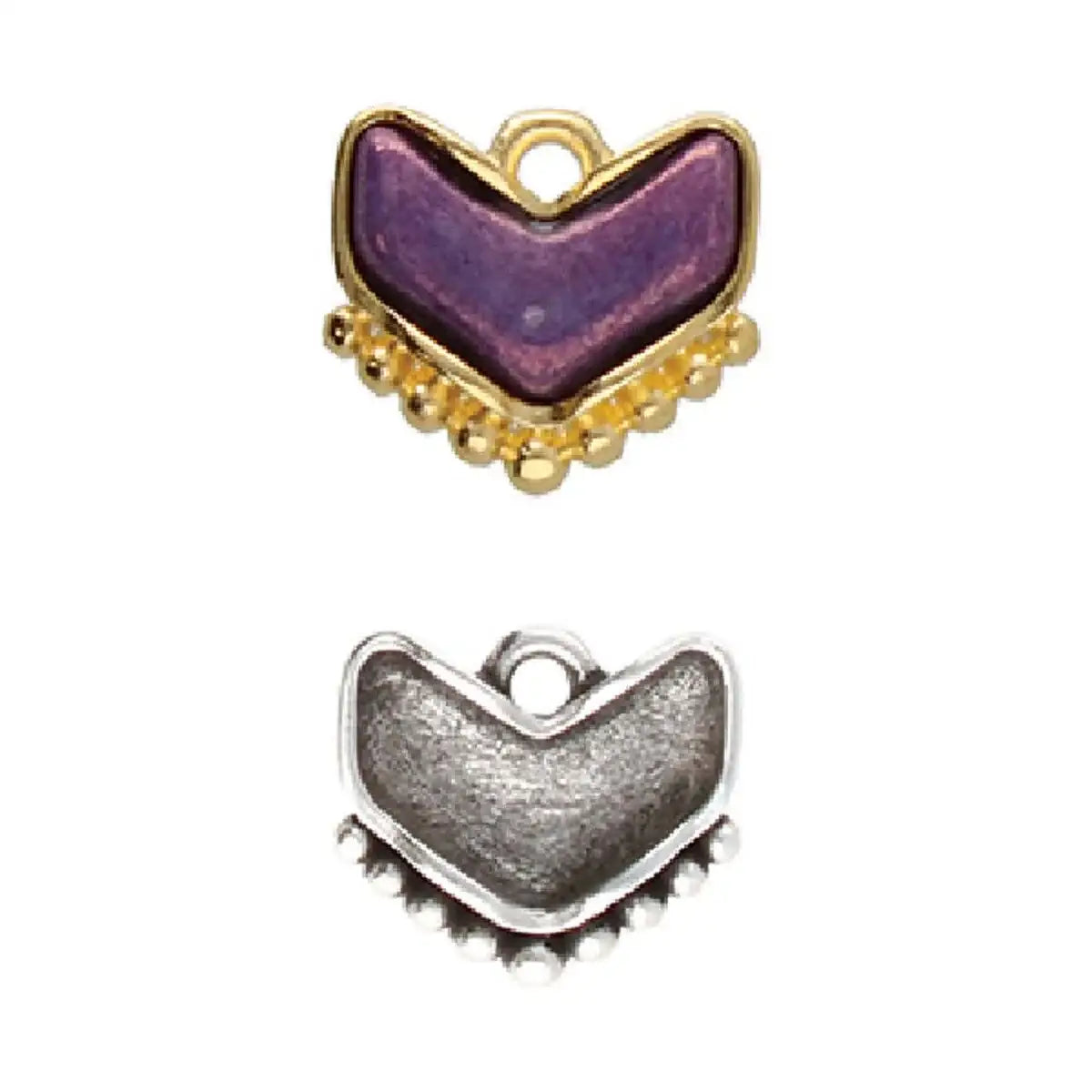 Cymbal Ramos Chevron Bead Pendant, Glue In Setting, 2 Pcs.