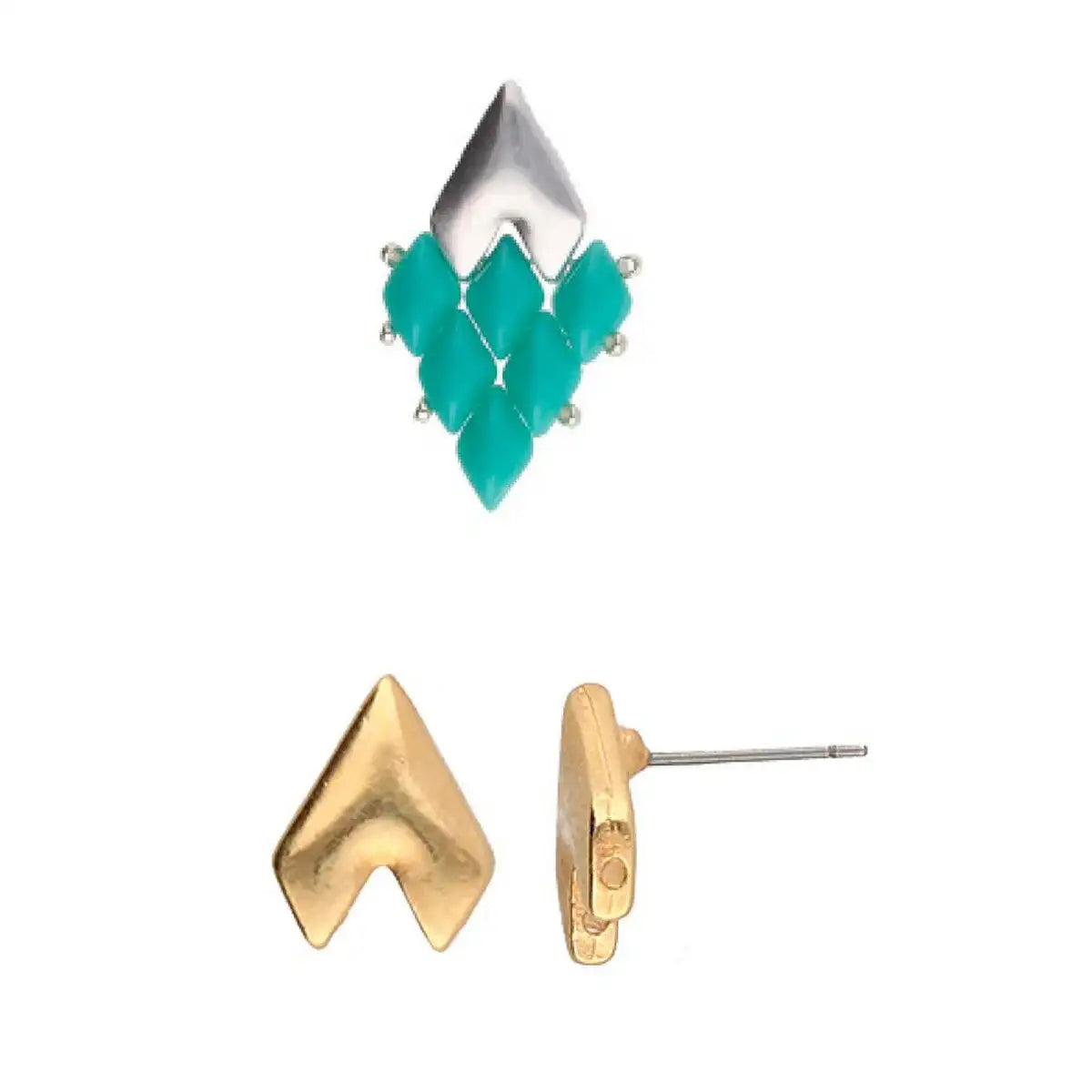 Cymbal Provatas II GemDuo Earring Posts, 1 pair