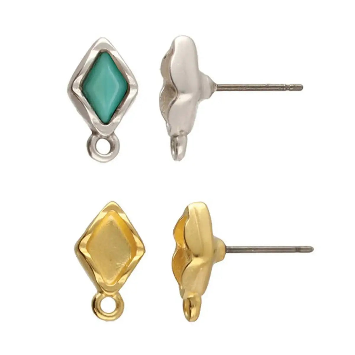 Cymbal Fyriplaka Gemduo Bead Earring Setting, 1 Pair