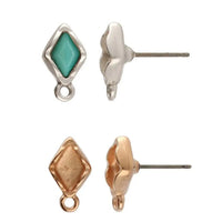Cymbal Fyriplaka Gemduo Bead Earring Setting, 1 Pair