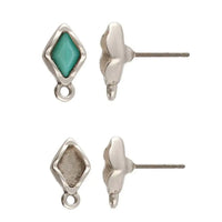 Cymbal Fyriplaka Gemduo Bead Earring Setting, 1 Pair