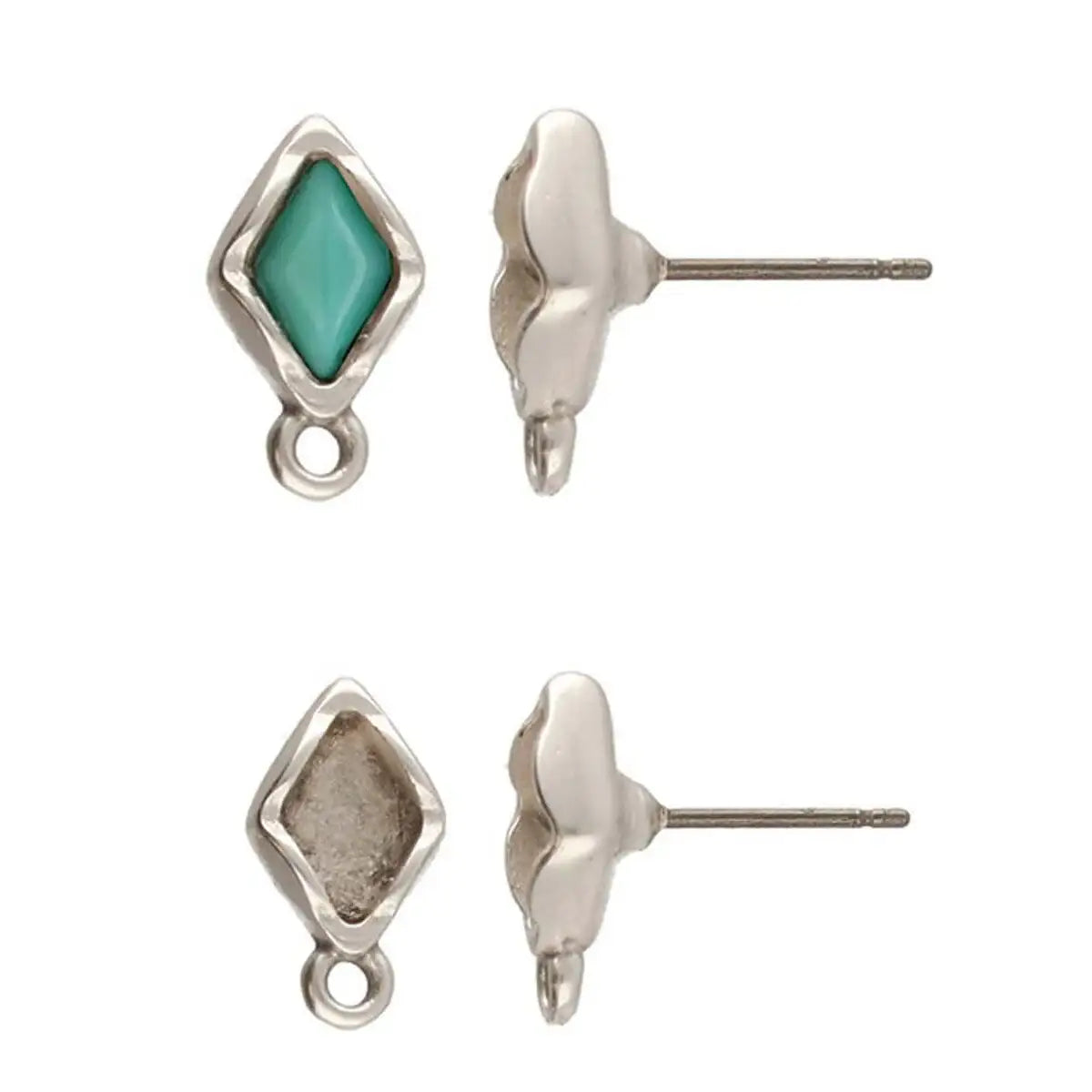 Cymbal Fyriplaka Gemduo Bead Earring Setting, 1 Pair