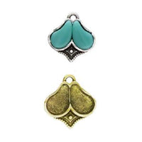 Cymbal Kanala Paisley Charm or Pendant Setting, 2 Pcs.