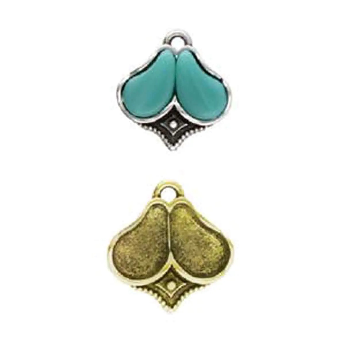 Cymbal Kanala Paisley Charm or Pendant Setting, 2 Pcs.