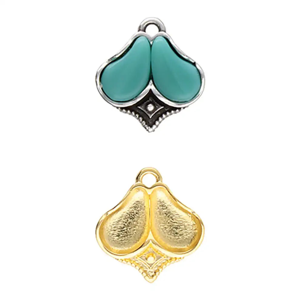 Cymbal Kanala Paisley Charm or Pendant Setting, 2 Pcs.