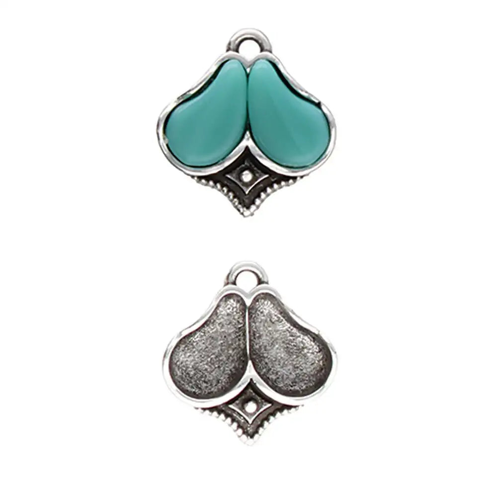Cymbal Kanala Paisley Charm or Pendant Setting, 2 Pcs.