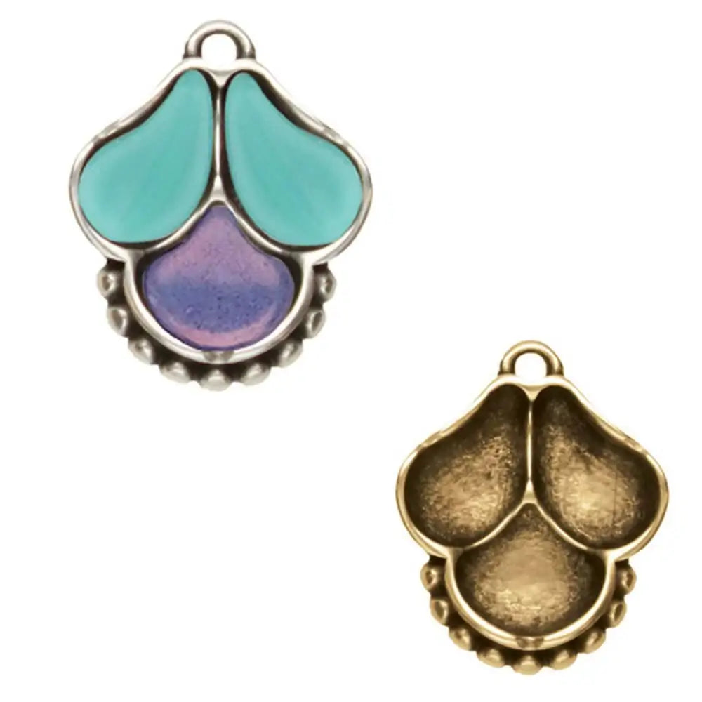 Cymbal Kolona Pendant Settings, with Glue-in Element. 2 pcs