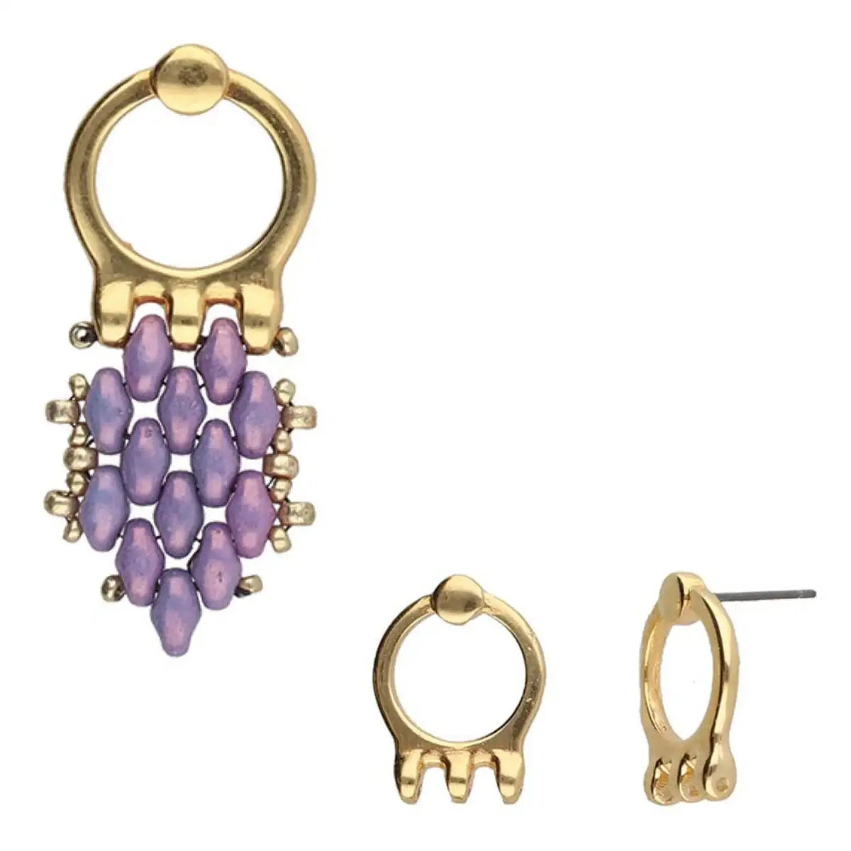 Cymbal Farali III Superduo Bead Earring Posts, 2 pcs