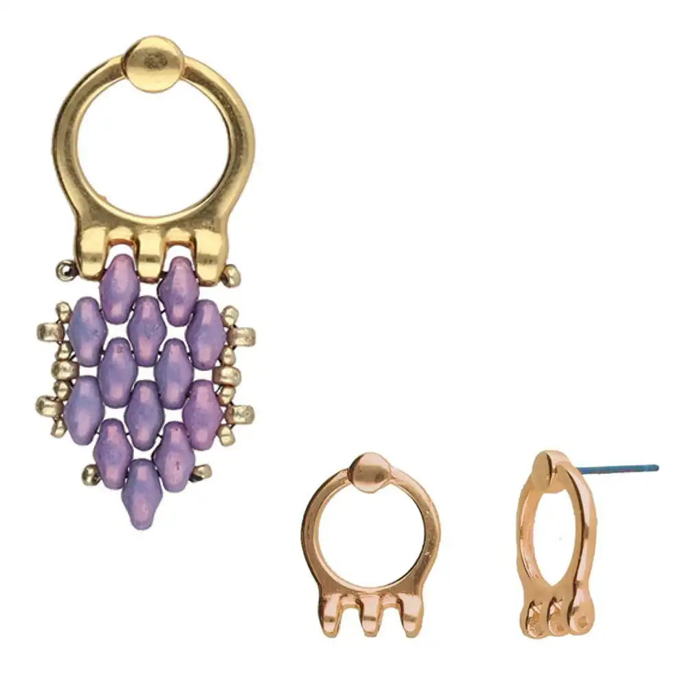 Cymbal Farali III Superduo Bead Earring Posts, 2 pcs