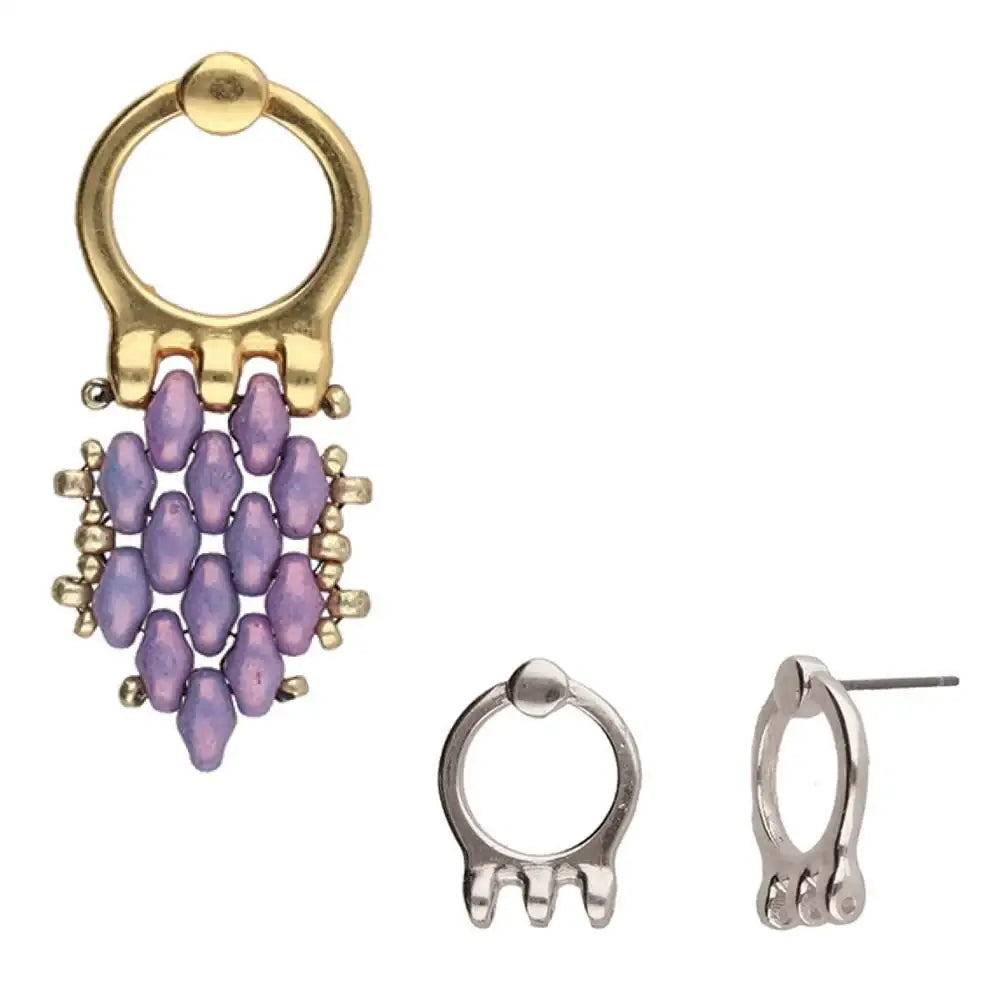 Cymbal Farali III Superduo Bead Earring Posts, 2 pcs