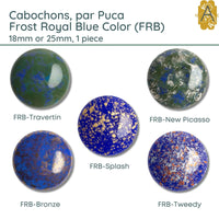 Cabochons par Puca, 18mm or 25mm, Frost Royal Blue Collection - The Argus Collection