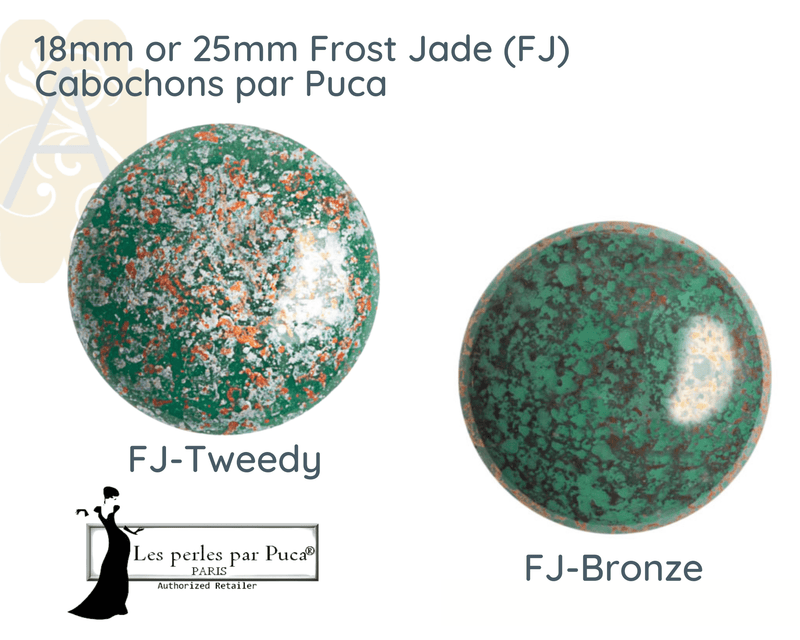 Cabochons par Puca, 18mm or 25mm, Frost Jade I Collection - The Argus Collection