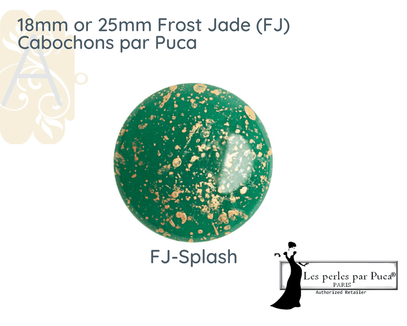 Cabochons par Puca, 18mm or 25mm, Frost Jade I Collection - The Argus Collection