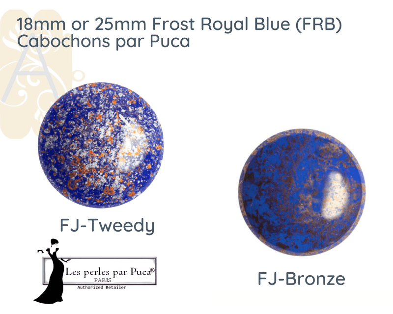 Cabochons par Puca, 18mm or 25mm, Frost Royal Blue I Collection - The Argus Collection