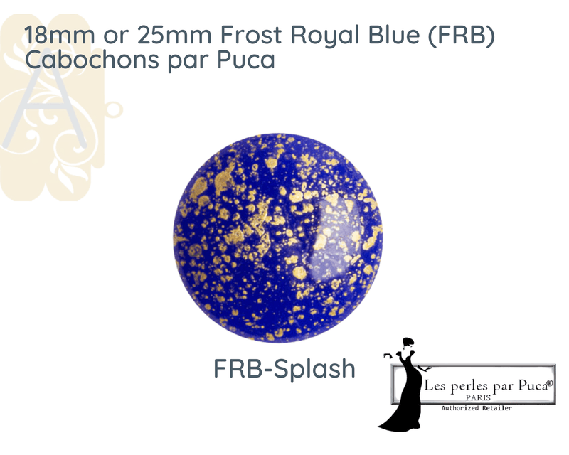 Cabochons par Puca, 18mm or 25mm, Frost Royal Blue I Collection - The Argus Collection