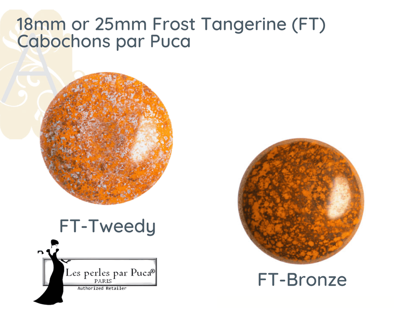 Cabochons par Puca, 18mm or 25mm, Frost Tangerine II Collection - The Argus Collection