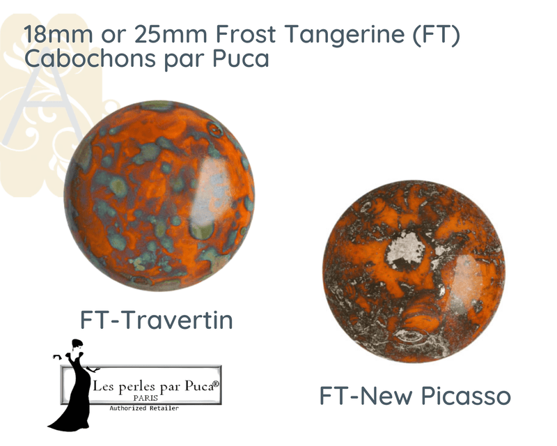 Cabochons par Puca, 18mm or 25mm, Frost Tangerine II Collection - The Argus Collection