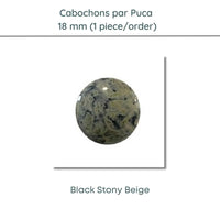 Cabochons par Puca, 18mm, Black Stony Collection, 10 Colors - The Argus Collection