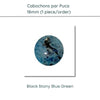Cabochons par Puca, 18mm, Black Stony Collection, 10 Colors - The Argus Collection