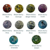 Cabochons par Puca, 18mm, Black Stony, 1 pc & 4pcs