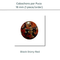 Cabochons par Puca, 18mm, Black Stony Collection, 10 Colors - The Argus Collection