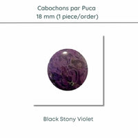 Cabochons par Puca, 18mm, Black Stony Collection, 10 Colors - The Argus Collection