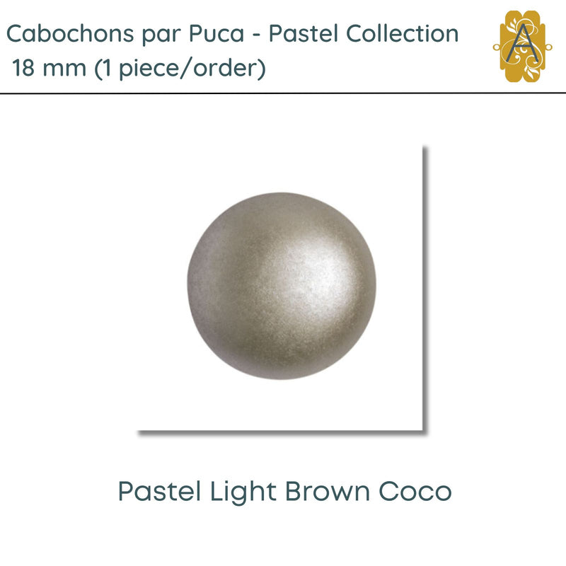 Cabochons par Puca, 18mm, Pastel Collection, 10 Colors - The Argus Collection