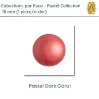 Cabochons par Puca, 18mm, Pastel Collection, 10 Colors