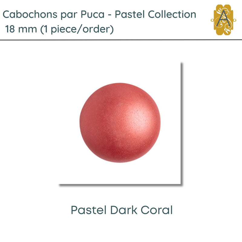 Cabochons par Puca, 18mm, Pastel Collection, 10 Colors - The Argus Collection