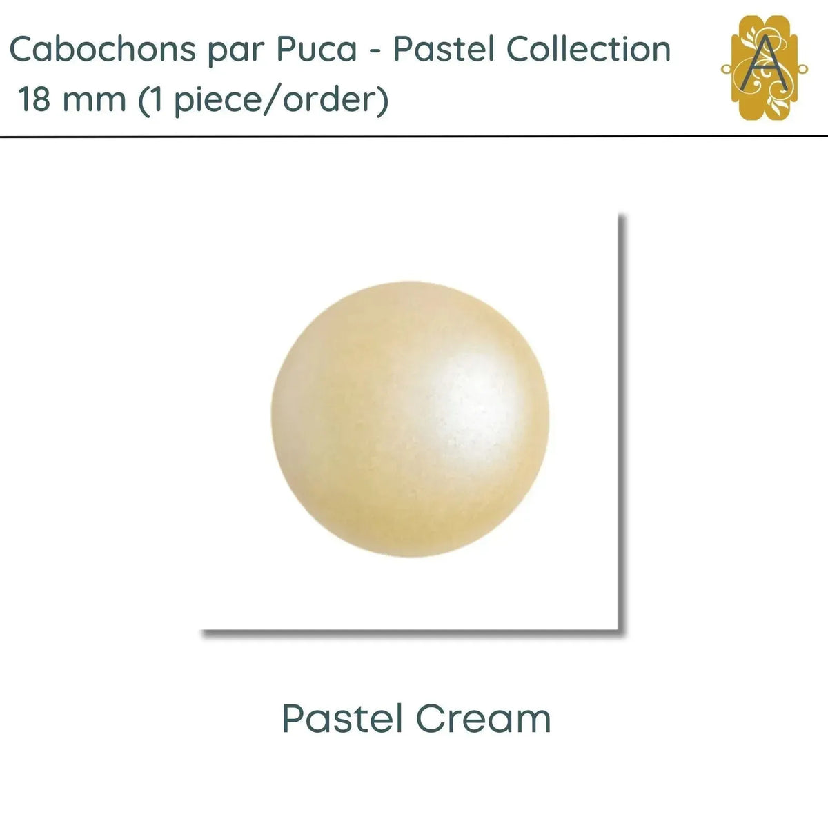 Cabochons par Puca, 18mm, Pastel Collection, 10 Colors - The Argus Collection