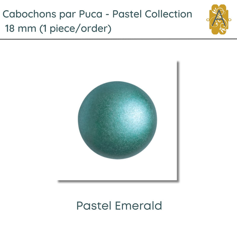 Cabochons par Puca, 18mm, Pastel Collection, 10 Colors - The Argus Collection