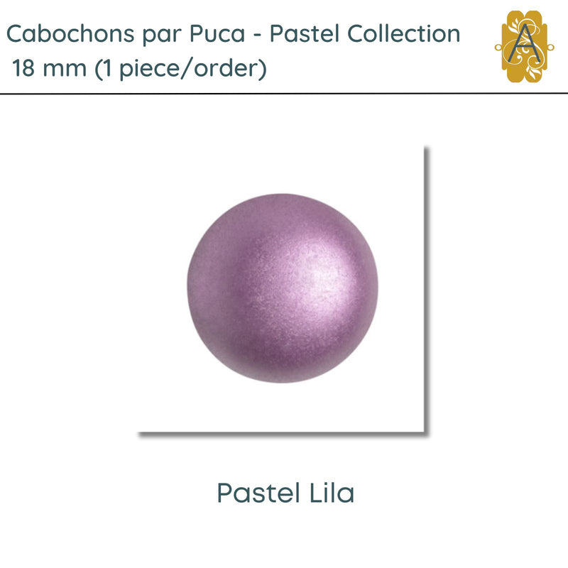 Cabochons par Puca, 18mm, Pastel Collection, 10 Colors - The Argus Collection