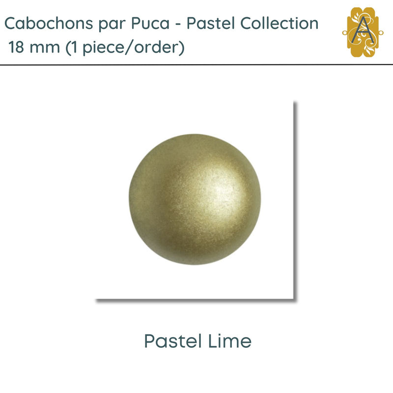 Cabochons par Puca, 18mm, Pastel Collection, 10 Colors - The Argus Collection