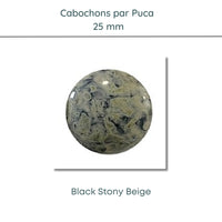 WHOLESALE Cabochons par Puca, 25mm, Black Stony Collection, 10 Colors - The Argus Collection