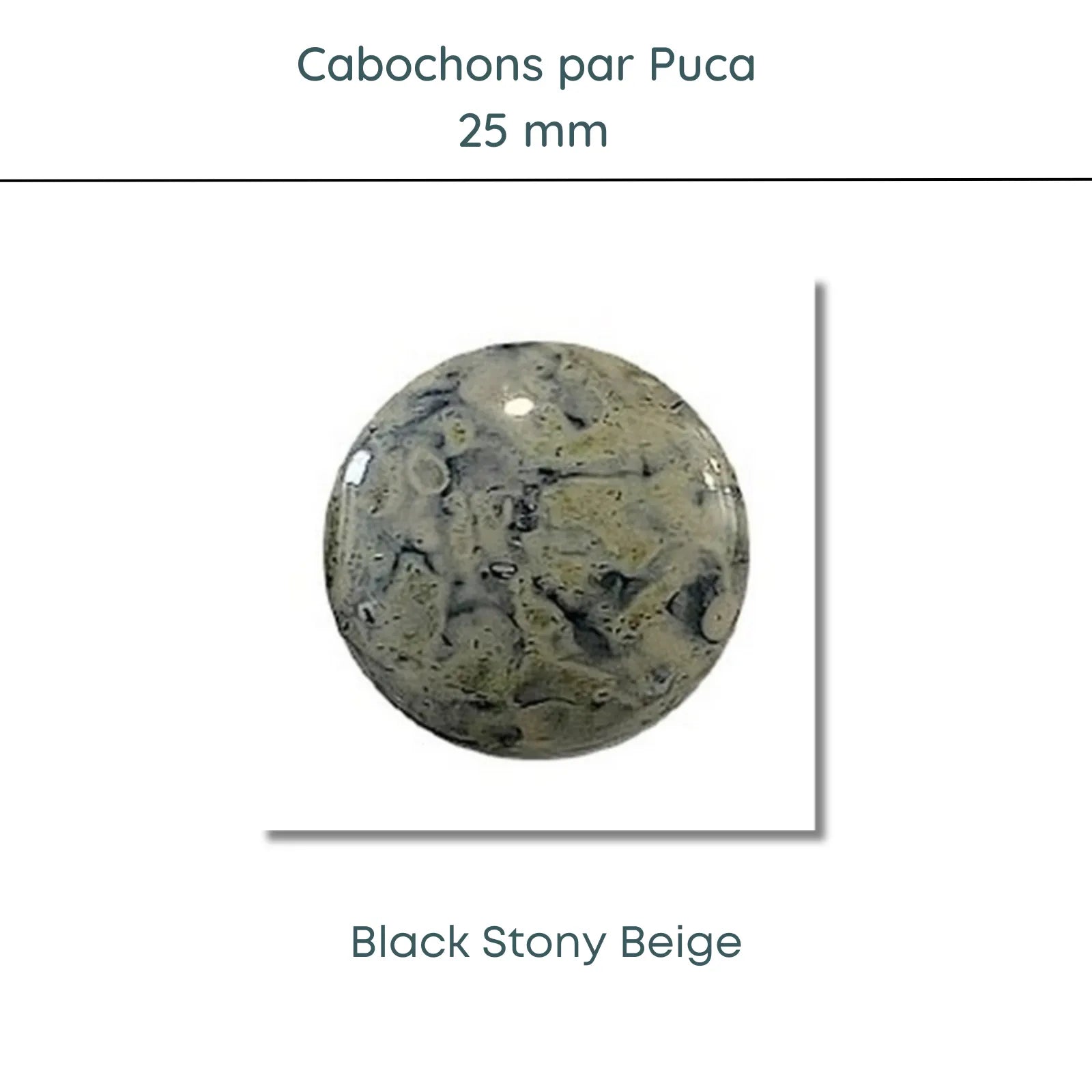 WHOLESALE Cabochons par Puca, 25mm, Black Stony Collection, 10 Colors - The Argus Collection