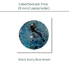 Cabochons par Puca, 25mm, Black Stony Collection, 10 Colors - The Argus Collection