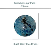 WHOLESALE Cabochons par Puca, 25mm, Black Stony Collection, 10 Colors - The Argus Collection