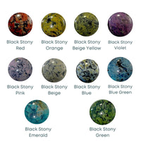 Cabochons par Puca, 25mm, Black Stony, 1 pc & 4 pcs