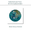 Cabochons par Puca, 25mm, Black Stony Collection, 10 Colors - The Argus Collection