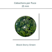 WHOLESALE Cabochons par Puca, 25mm, Black Stony Collection, 10 Colors - The Argus Collection