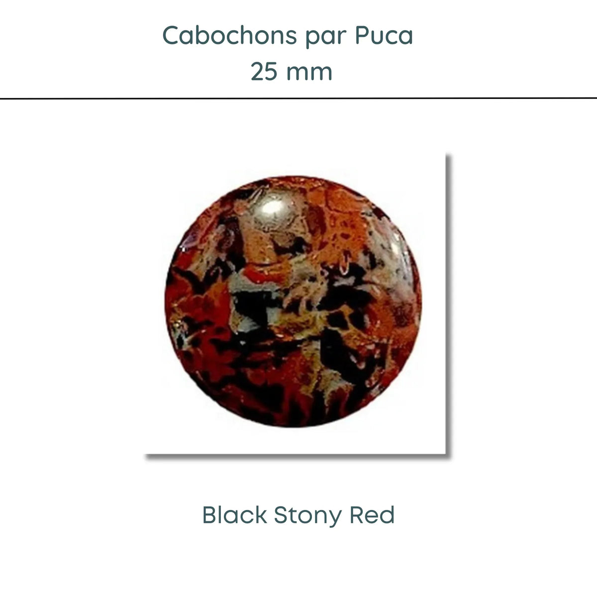 WHOLESALE Cabochons par Puca, 25mm, Black Stony Collection, 10 Colors - The Argus Collection
