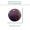 Cabochons par Puca, 25mm, Black Stony Collection, 10 Colors - The Argus Collection