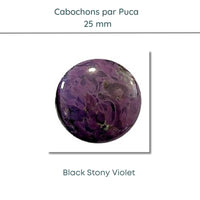 WHOLESALE Cabochons par Puca, 25mm, Black Stony Collection, 10 Colors - The Argus Collection
