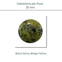 WHOLESALE Cabochons par Puca, 25mm, Black Stony Collection, 10 Colors - The Argus Collection