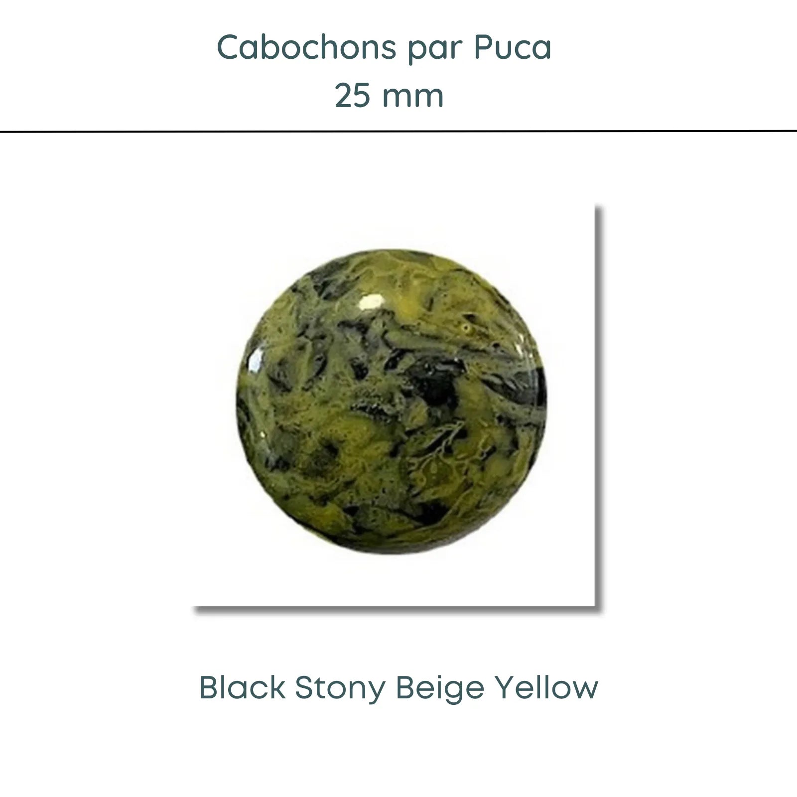 WHOLESALE Cabochons par Puca, 25mm, Black Stony Collection, 10 Colors - The Argus Collection